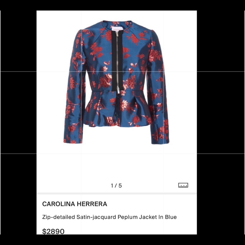 Carolina Herrera Jacquard Peplum Jacket